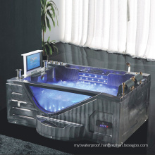 Bathroom Two People Air Bubble Function LED Jacuzzi Bathtub